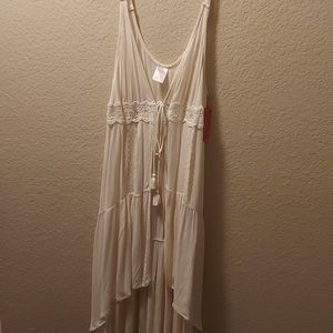 Off white bohemian style cover up